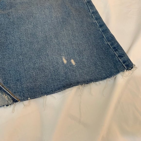 We The Free Hallie Distressed 100% Cotton Denim Mini Skirt Size 27 - Picture 8 of 13
